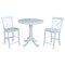 International Concepts Round 36 in Rd Extension Dining Table 36 inH, 2 X-Back Counter Ht Stools, White, 36 in W, 48 in L K08-36RXT-S6132 - alternate 3